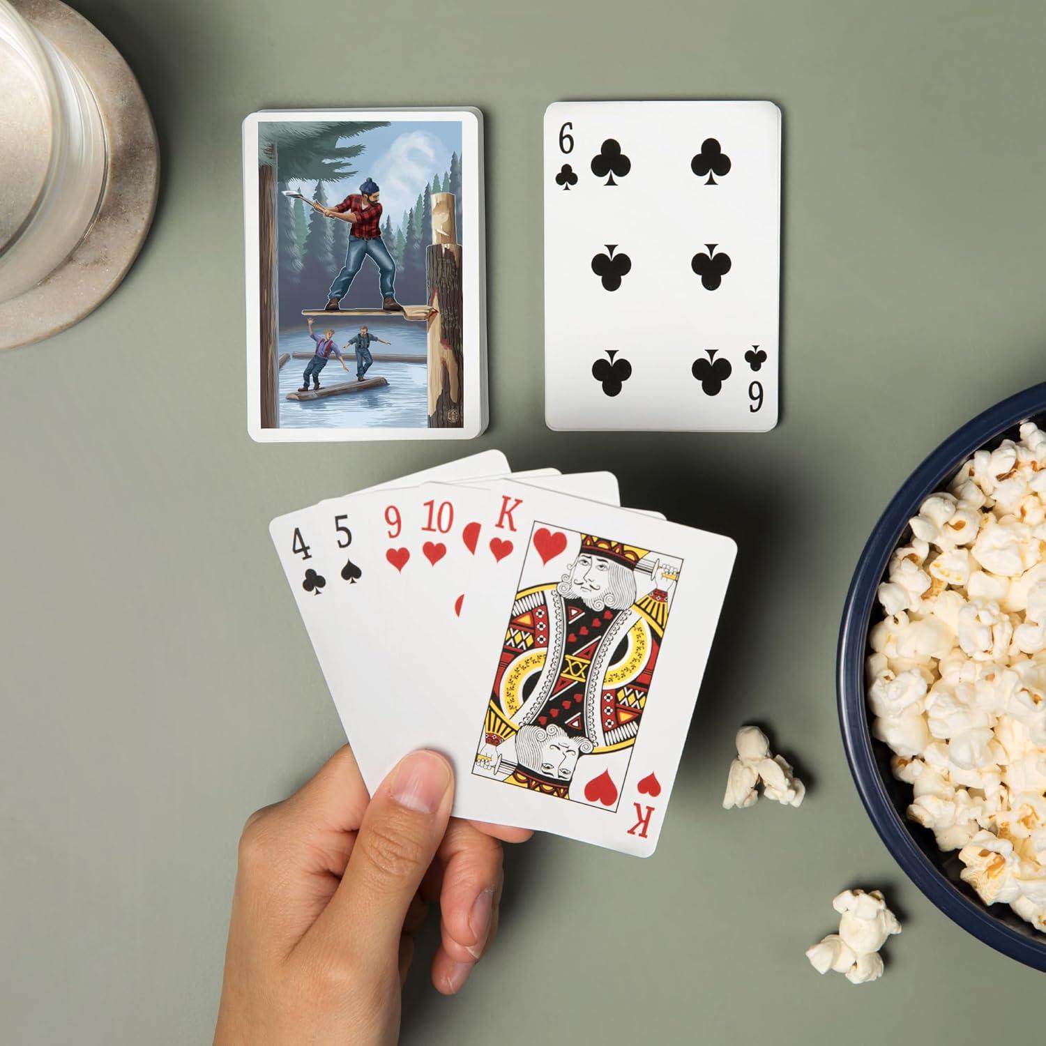 Baraja de Cartas Montaje de Leñador Lantern Press - 52 Piezas