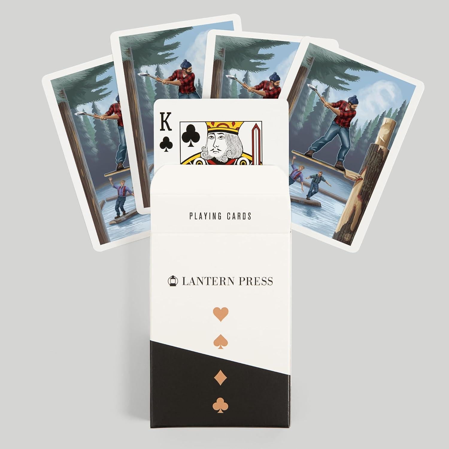 Baraja de Cartas Montaje de Leñador Lantern Press - 52 Piezas