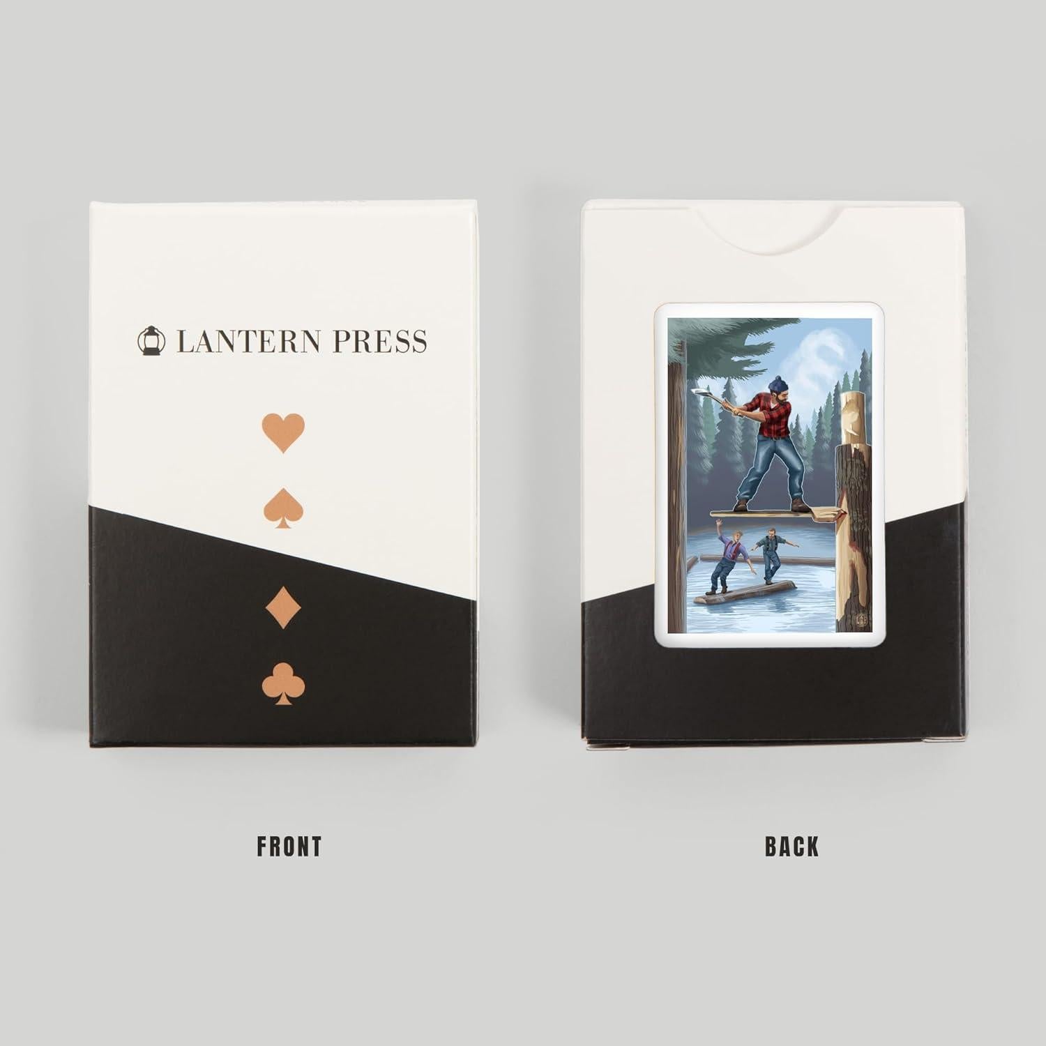 Baraja de Cartas Montaje de Leñador Lantern Press - 52 Piezas