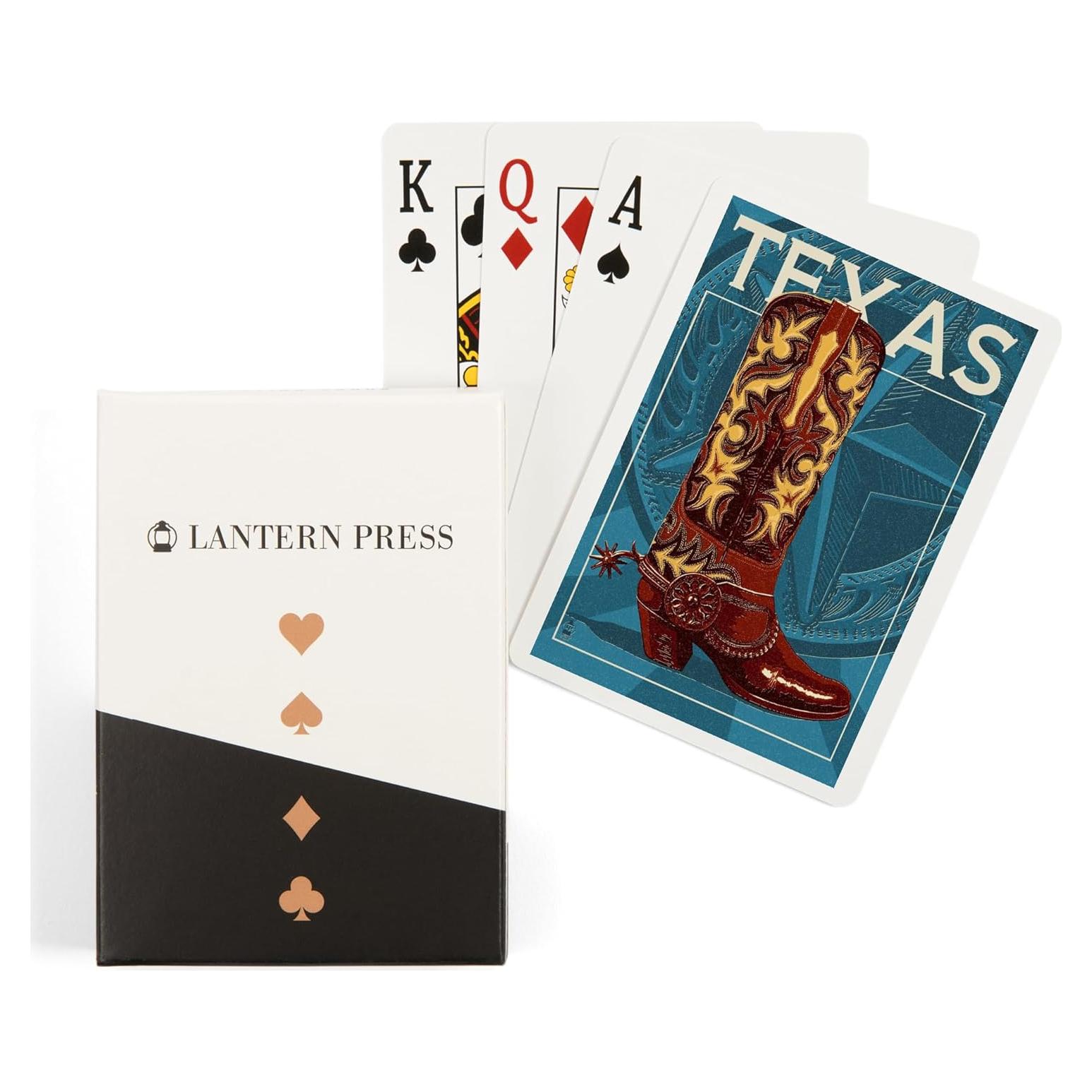 Baraja de Póker Lantern Press Texas Bota de Vaquero 52 Cartas