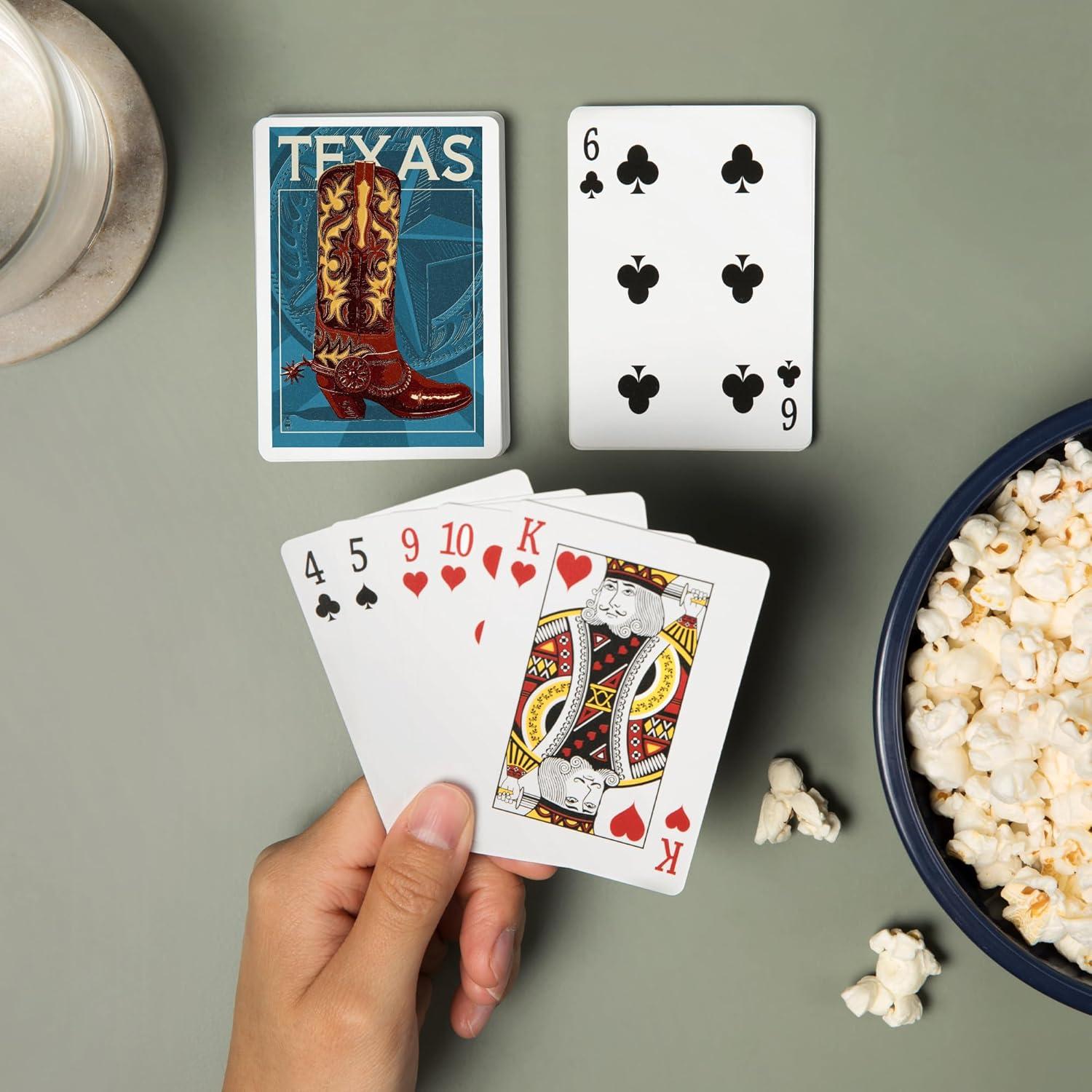 Baraja de Póker Lantern Press Texas Bota de Vaquero 52 Cartas