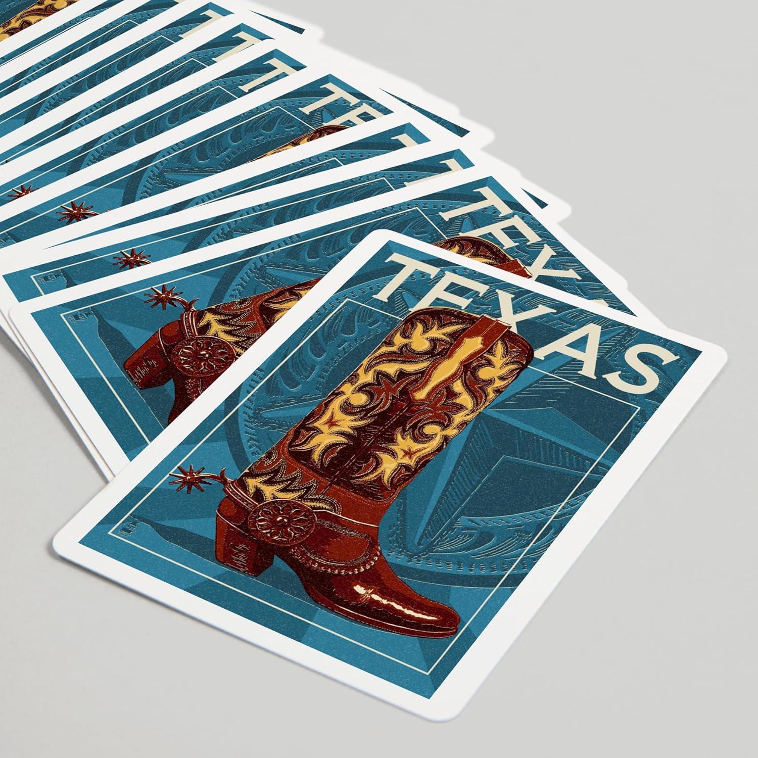 Baraja de Póker Lantern Press Texas Bota de Vaquero 52 Cartas