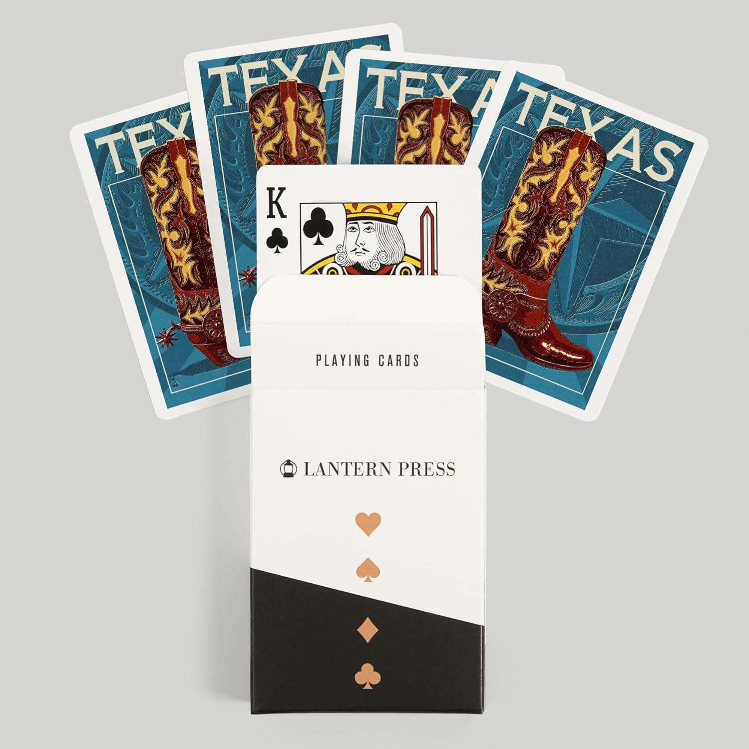 Baraja de Póker Lantern Press Texas Bota de Vaquero 52 Cartas