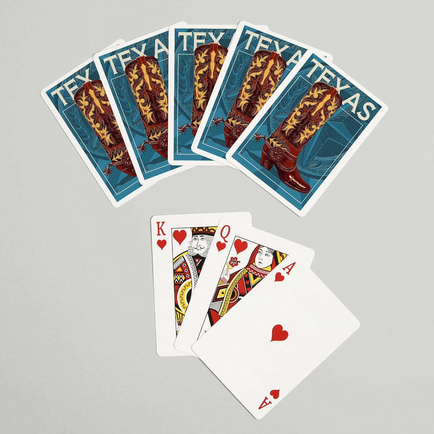 Baraja de Póker Lantern Press Texas Bota de Vaquero 52 Cartas