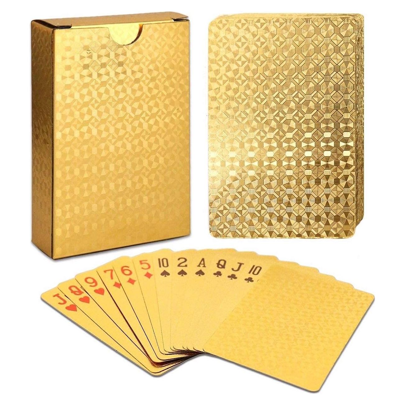 Baraja de Póker EAY 24K Foil Impermeable - Cartas de Lujo