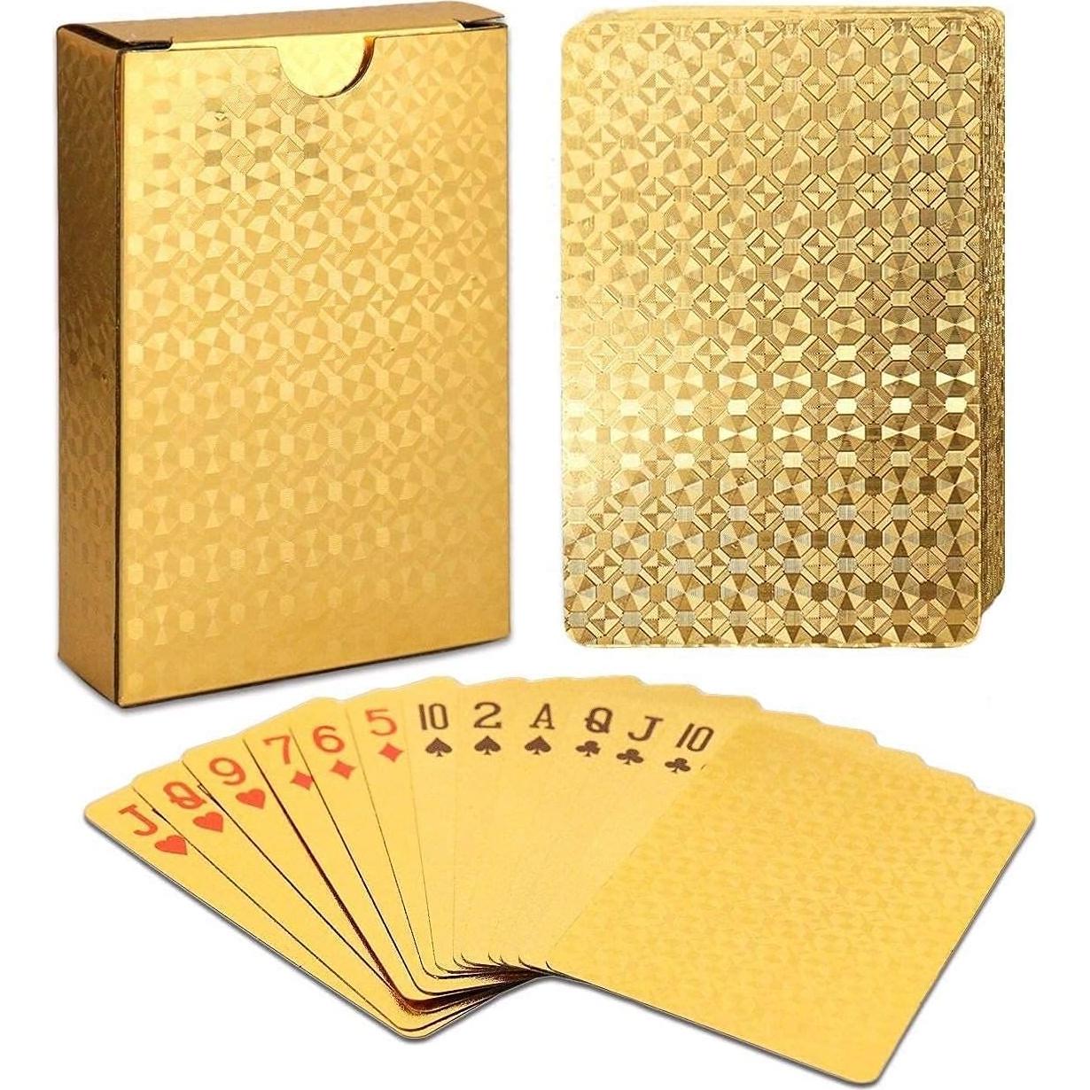 Baraja de Póker EAY 24K Foil Impermeable - Cartas de Lujo