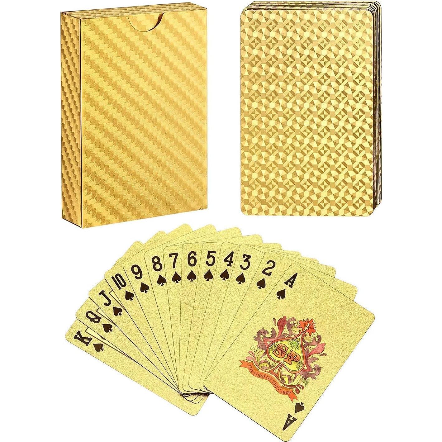 Baraja de Póker EAY 24K Foil Impermeable - Cartas de Lujo