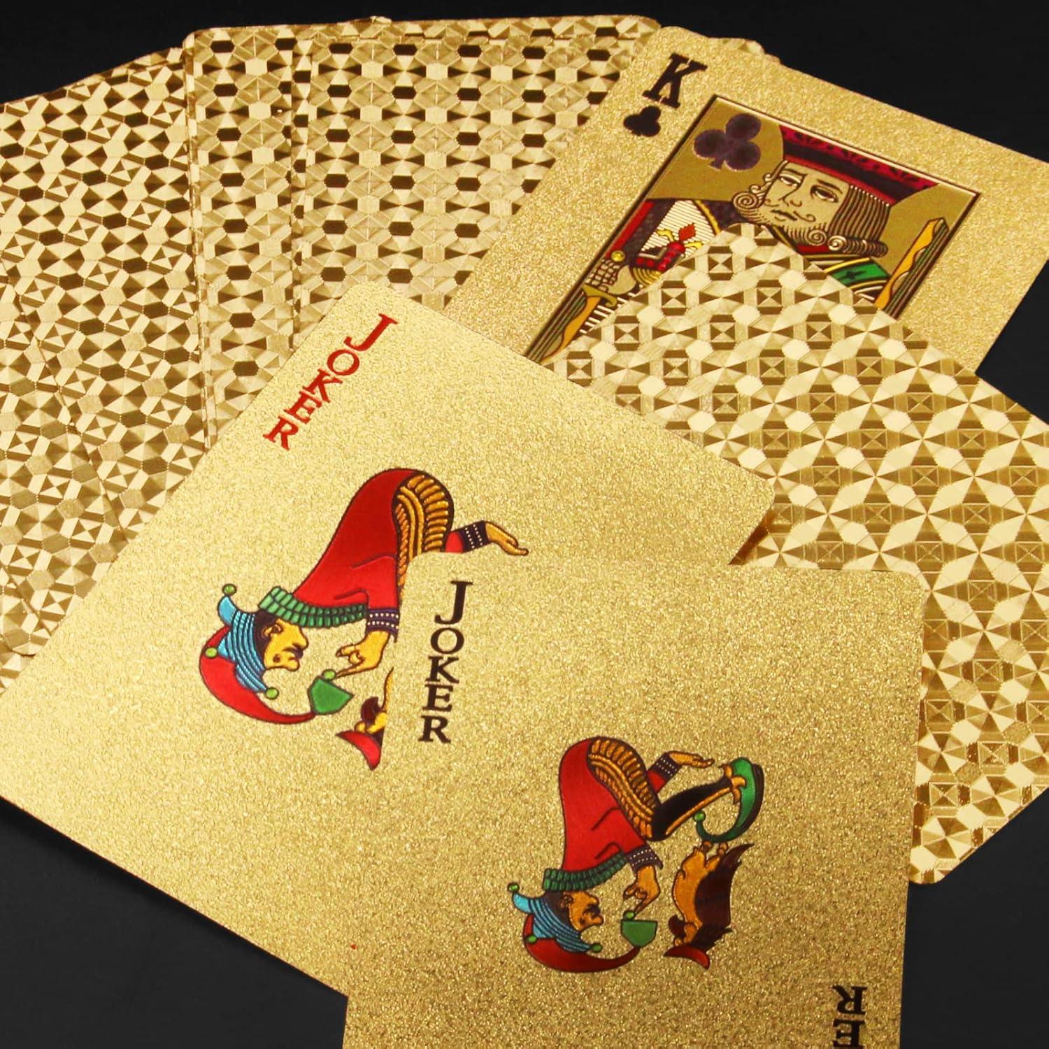 Barajas de Cartas de Juego INTEGEAR 2 Unidades Doradas 3D