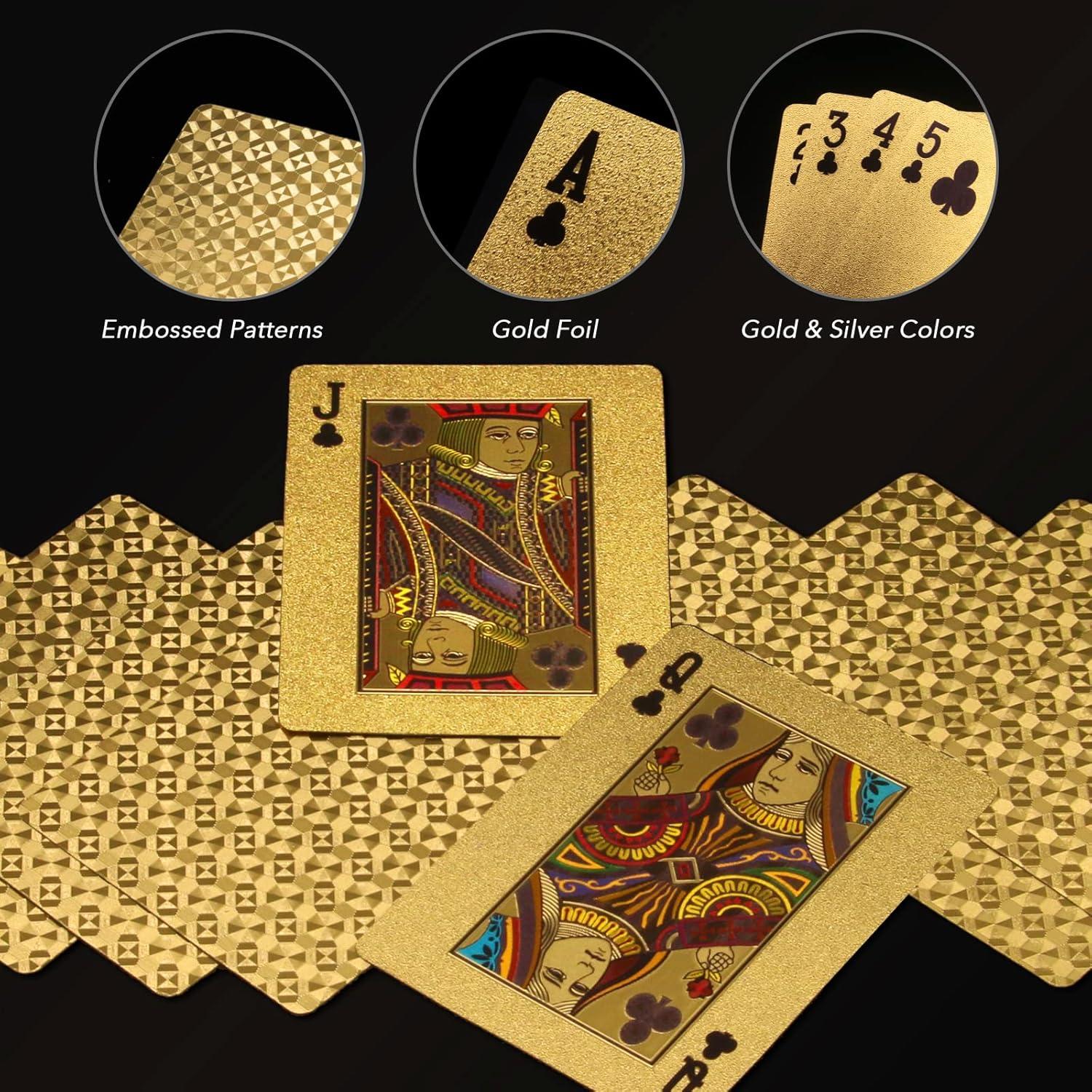 Barajas de Cartas de Juego INTEGEAR 2 Unidades Doradas 3D