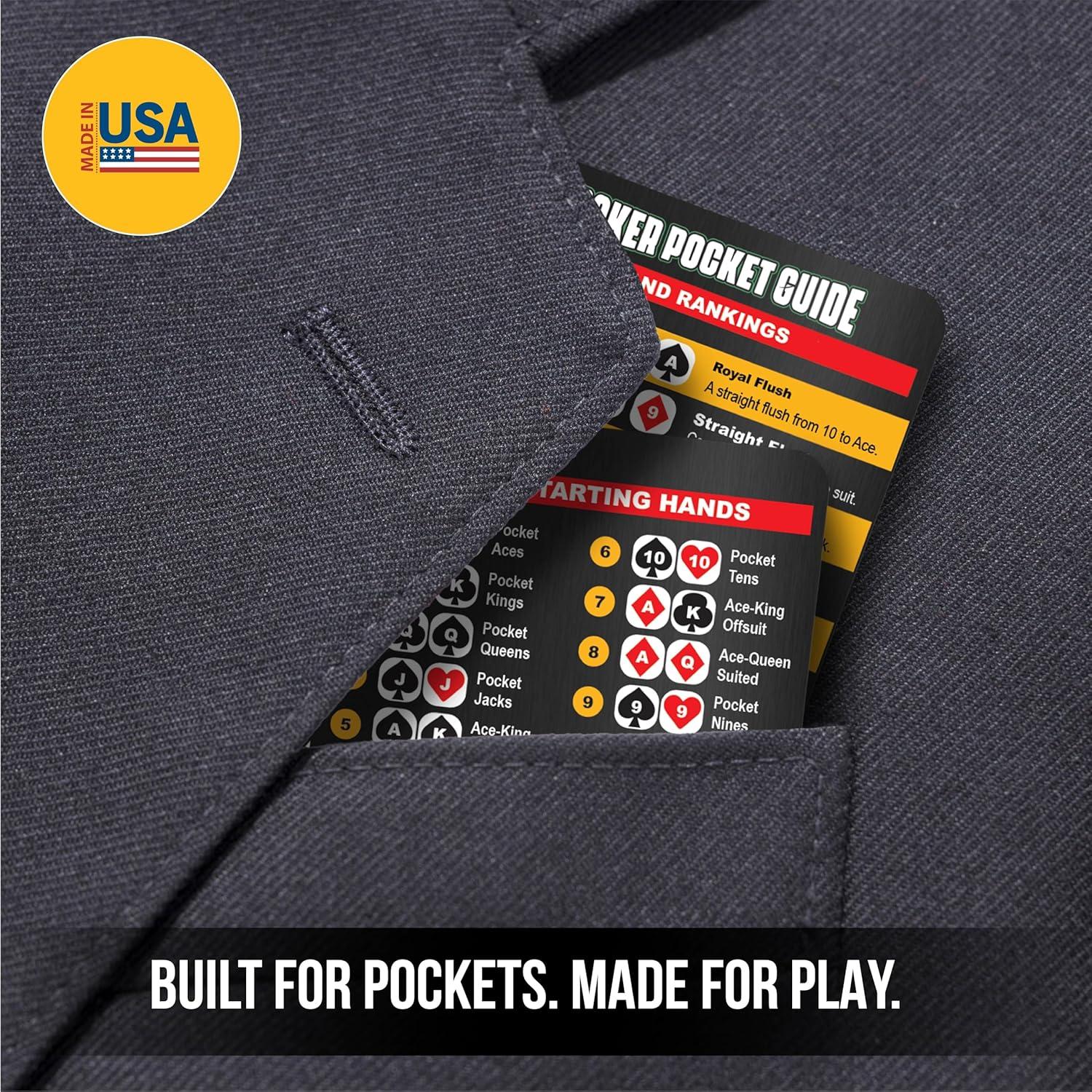 Conjunto de Cartas de Estrategia de Póker y Blackjack Sunsella con Lupa