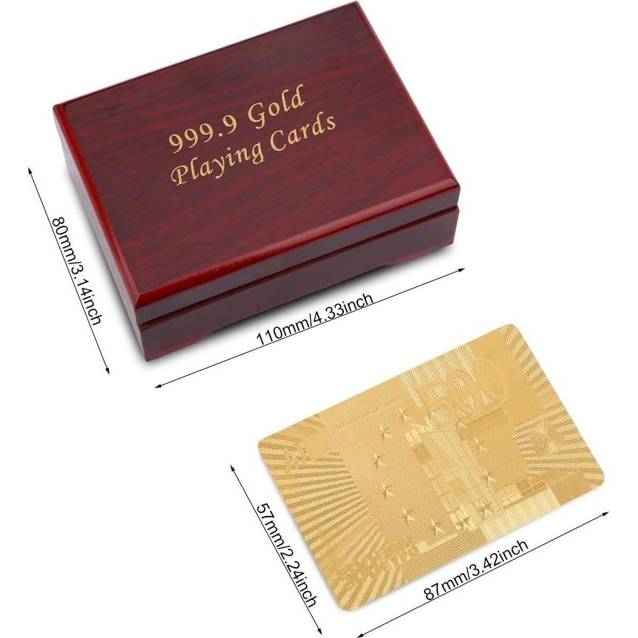 Cartas de Póker de Lujo VGEBY con Plating de Oro Falso