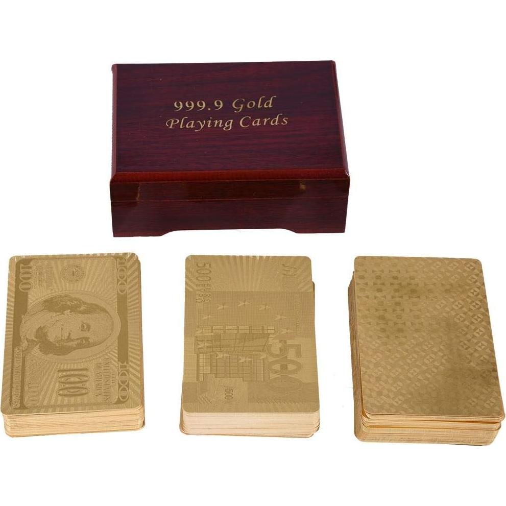 Cartas de Póker de Lujo VGEBY con Plating de Oro Falso