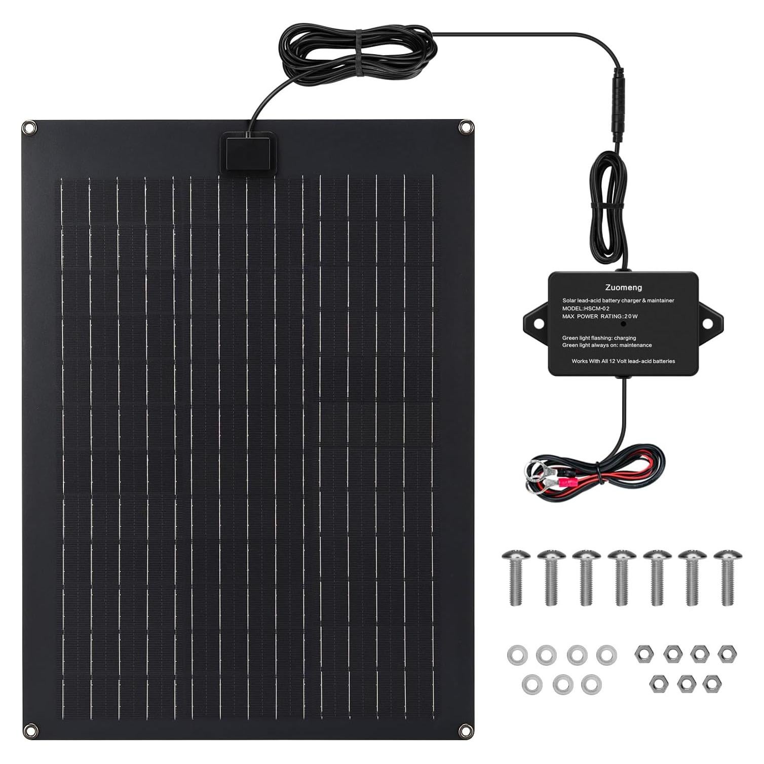 Cargador Solar 20W Zuomeng para Batería 12V Impermeable