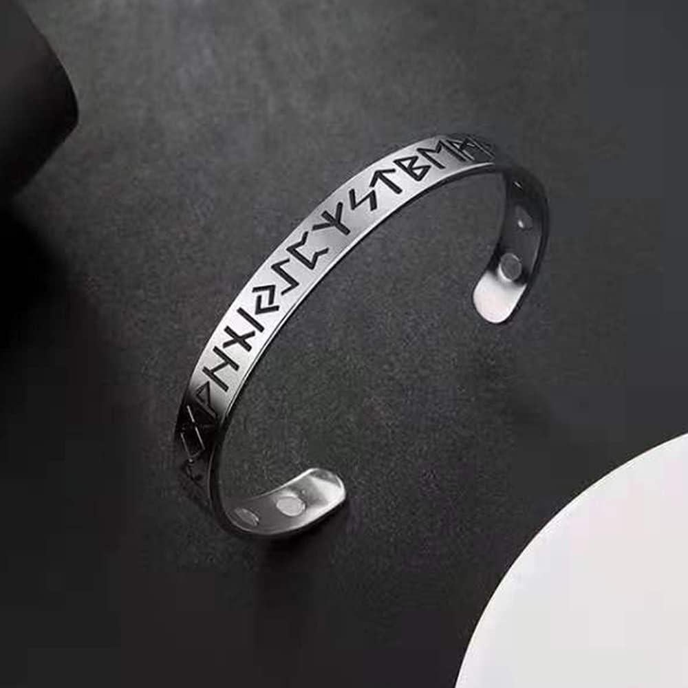 Pulsera Rúnica Vikinga TURTLEDOVE de Acero Inoxidable 8mm