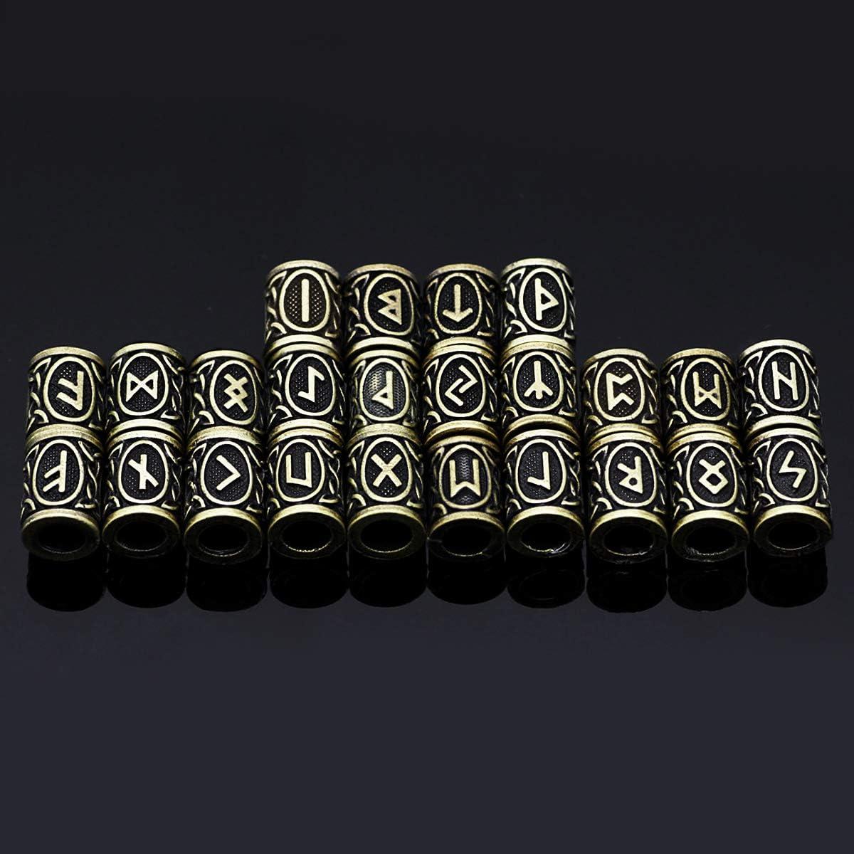 24 Cuentas Vikingas de Aleación de Zinc para Barba y Pelo