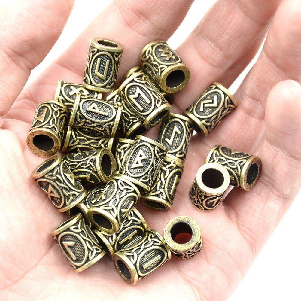 24 Cuentas Vikingas de Aleación de Zinc para Barba y Pelo