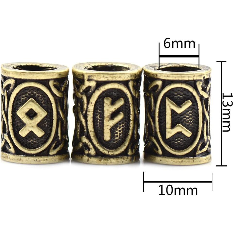 24 Cuentas Vikingas de Aleación de Zinc para Barba y Pelo