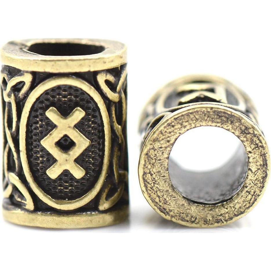 24 Cuentas Vikingas de Aleación de Zinc para Barba y Pelo