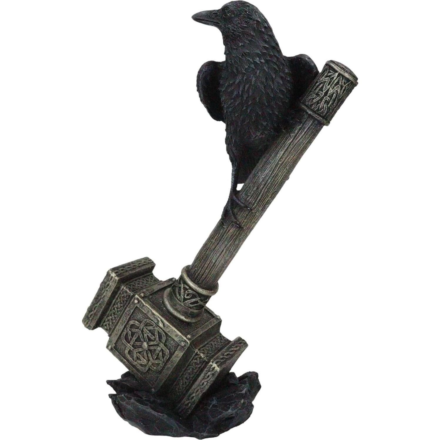 Figurita decorativa Ebros Gift Thor Mjolnir cuervo Odin 22.86 cm