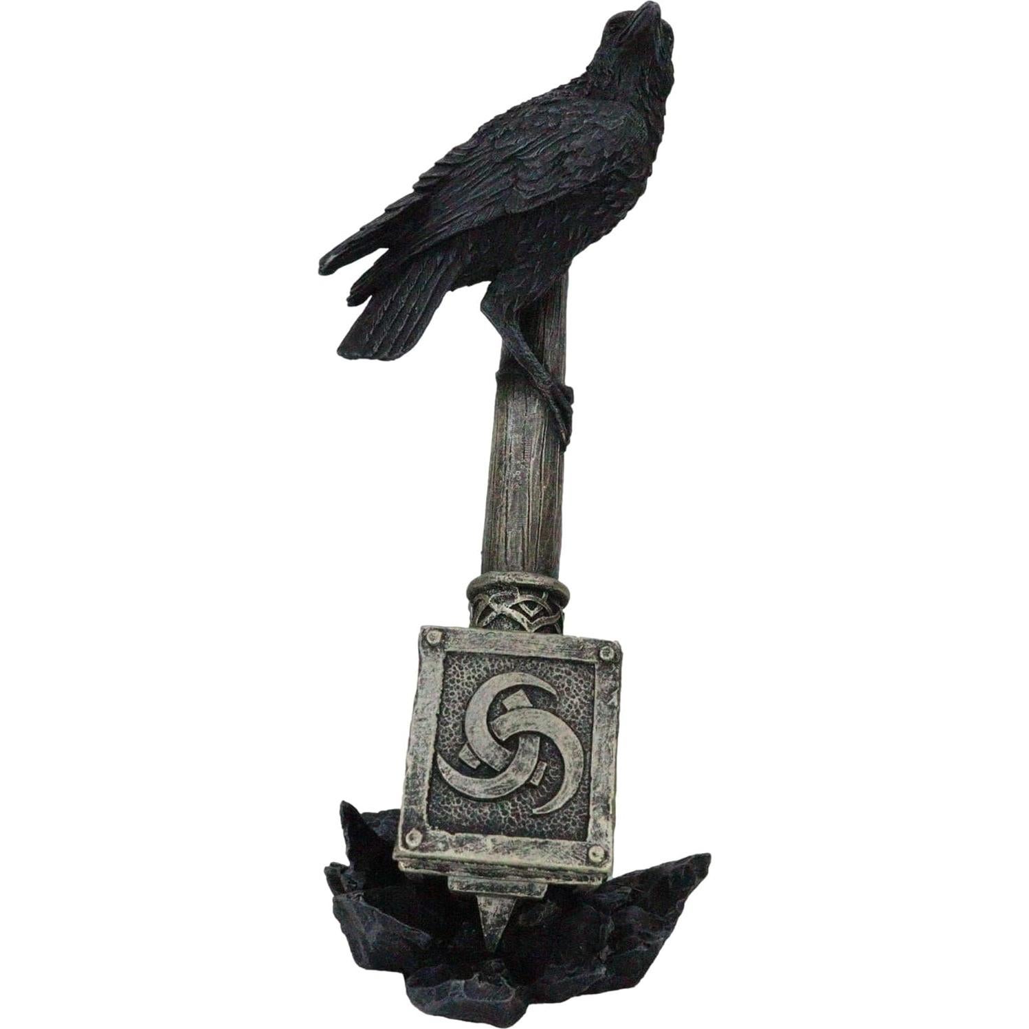 Figurita decorativa Ebros Gift Thor Mjolnir cuervo Odin 22.86 cm