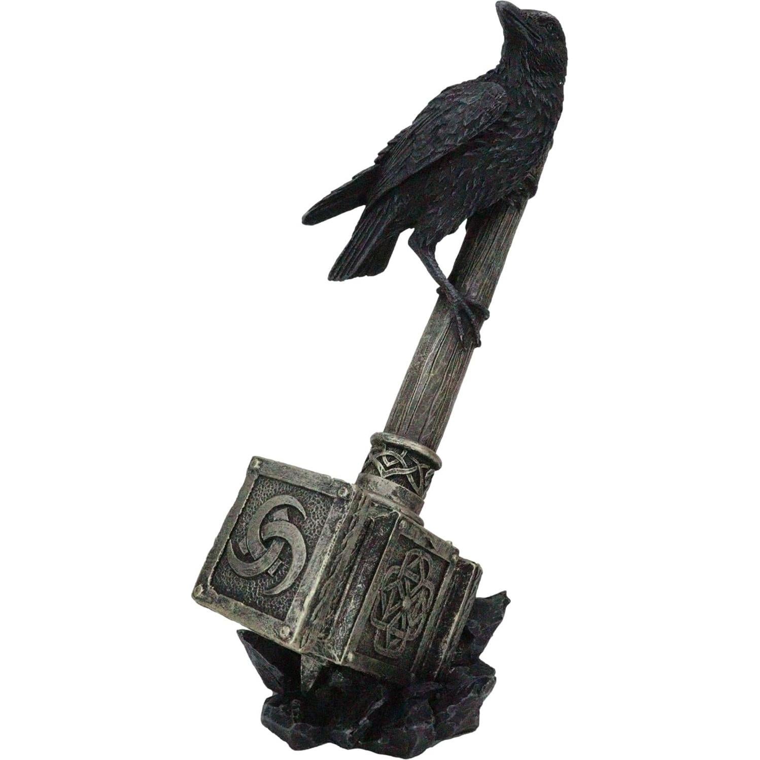 Figurita decorativa Ebros Gift Thor Mjolnir cuervo Odin 22.86 cm