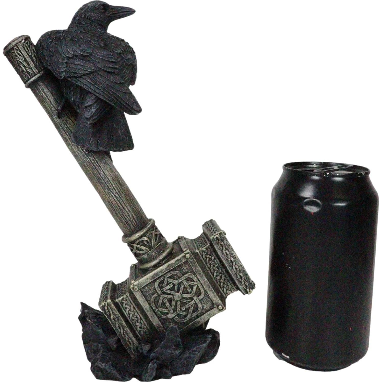 Figurita decorativa Ebros Gift Thor Mjolnir cuervo Odin 22.86 cm
