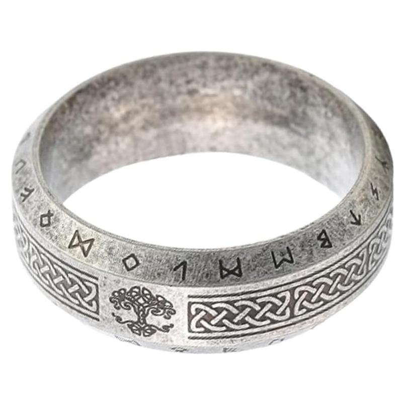 Anillo de Runas Vikingas Sinoyp - Acero Inoxidable, Tamaño 7