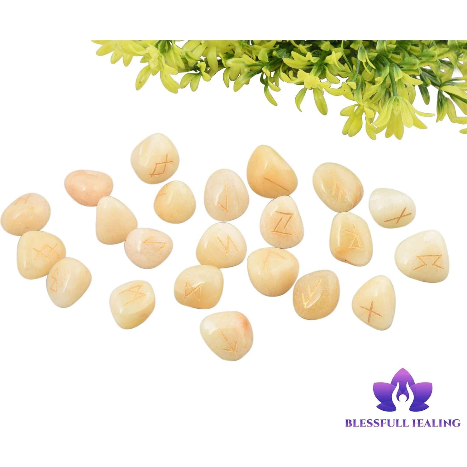 Juego de Piedras Tumbled Amarillas 22 Piezas Aventurina