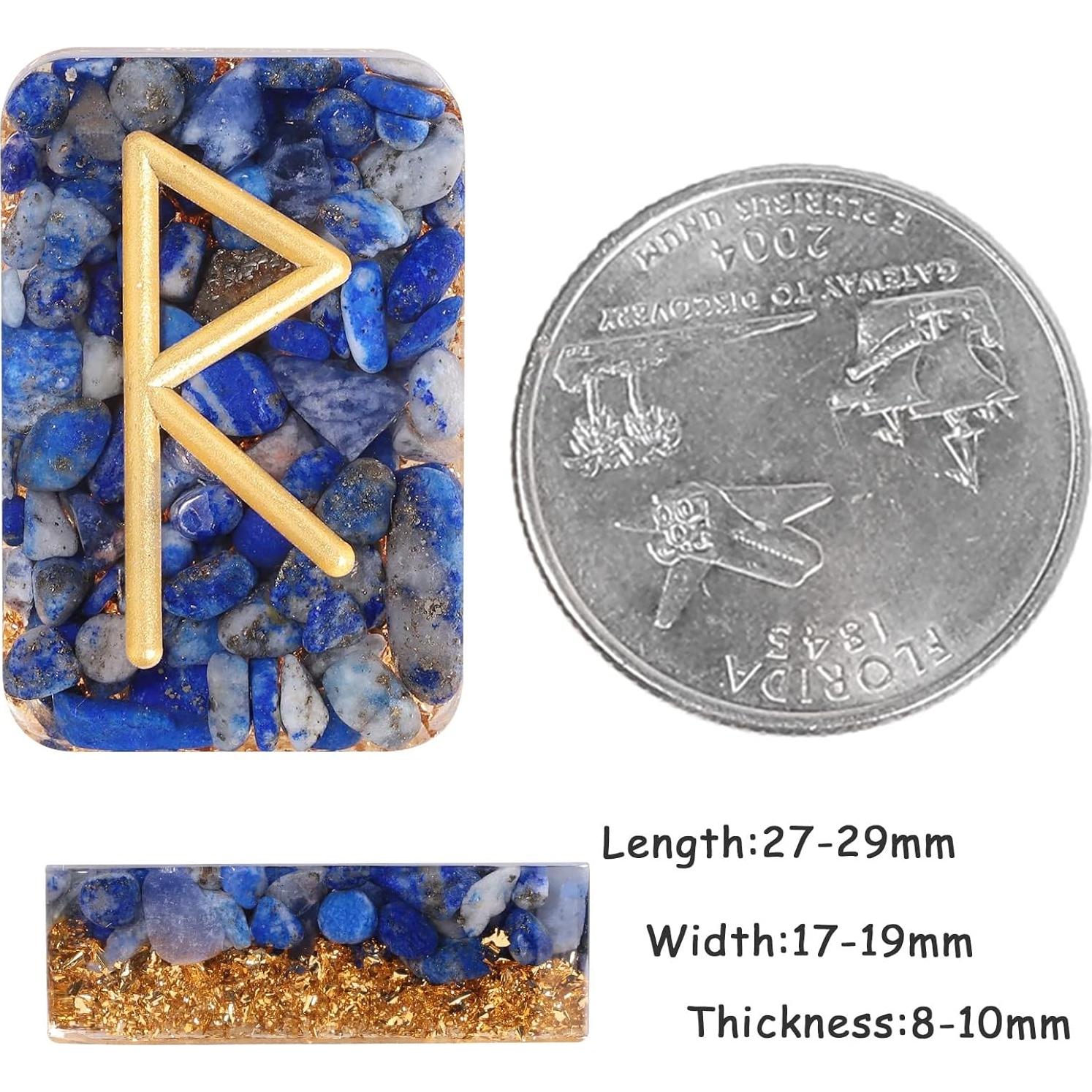 Conjunto de 25 Piedras Rúnicas Amogeeli con Alfabeto Futhark