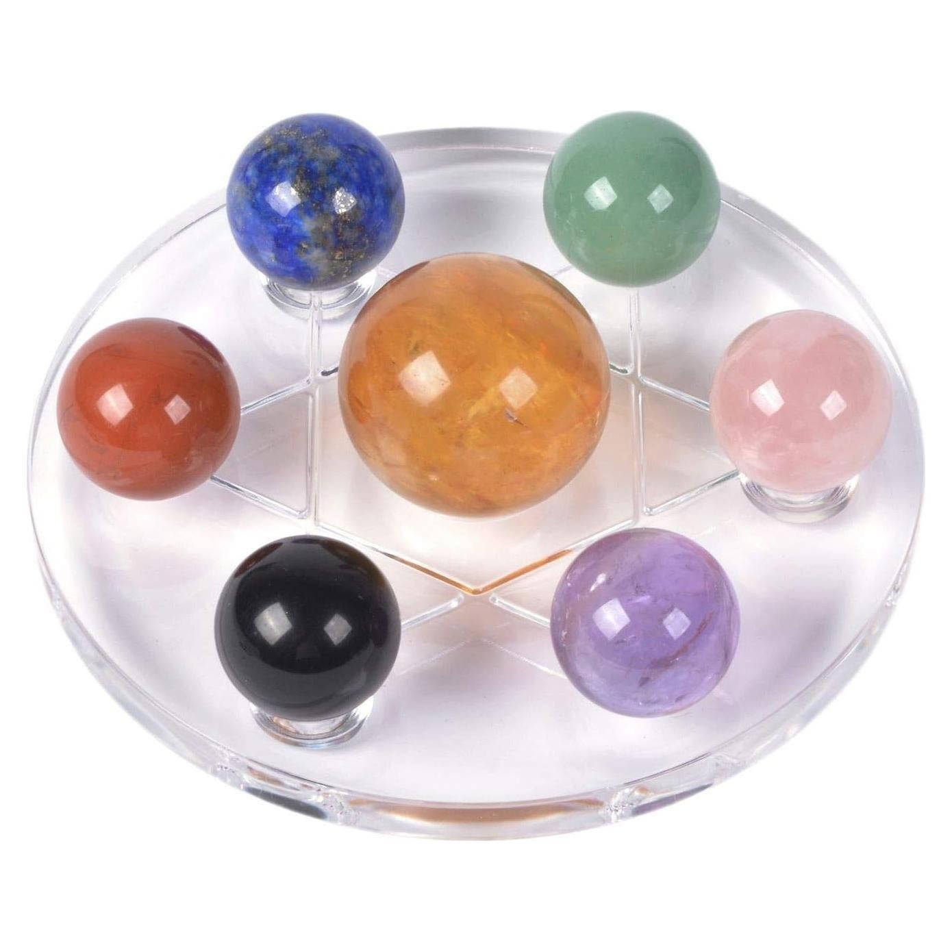 Esfera de Cuarzo Claro JUST IN STONES 30mm 7 Chakras