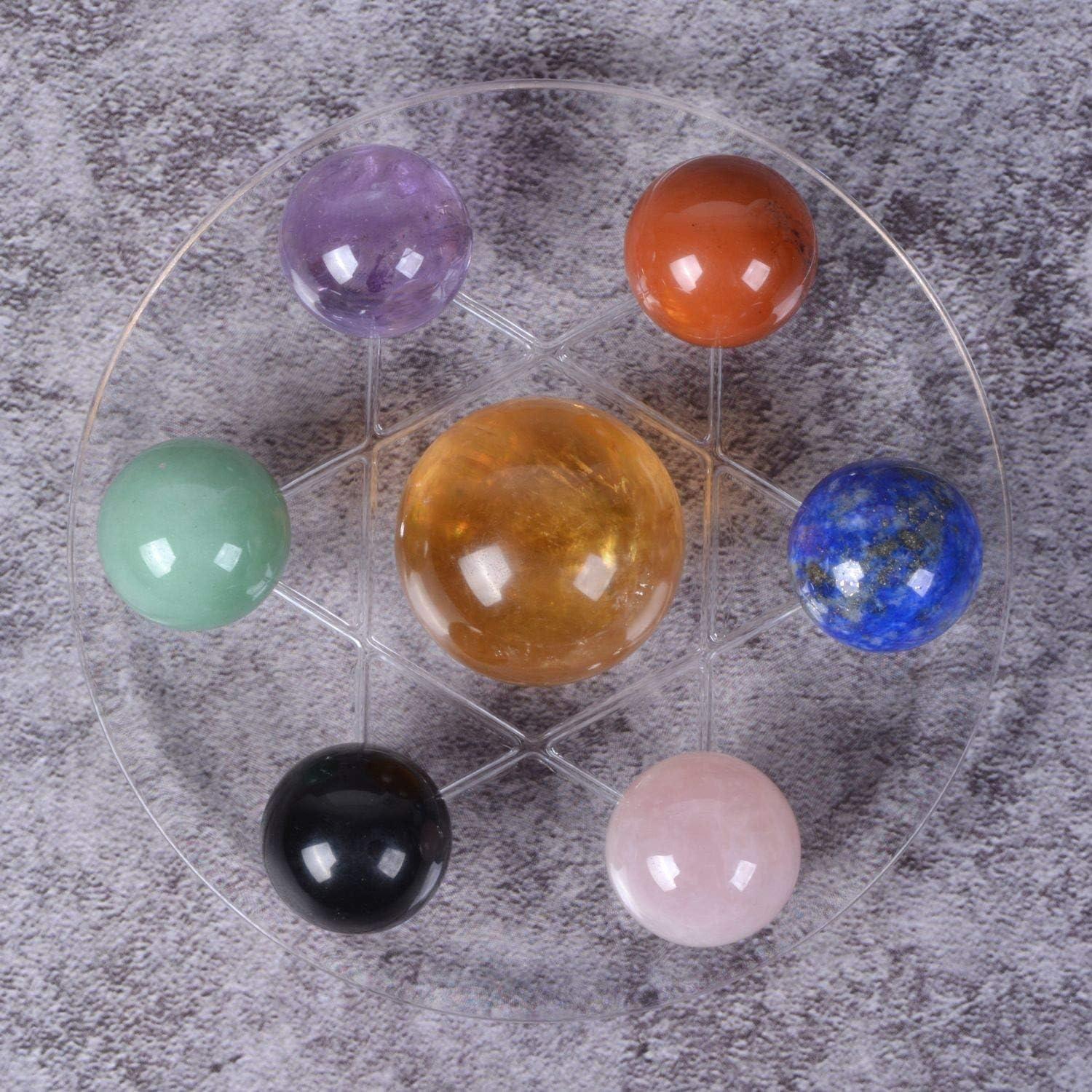 Esfera de Cuarzo Claro JUST IN STONES 30mm 7 Chakras