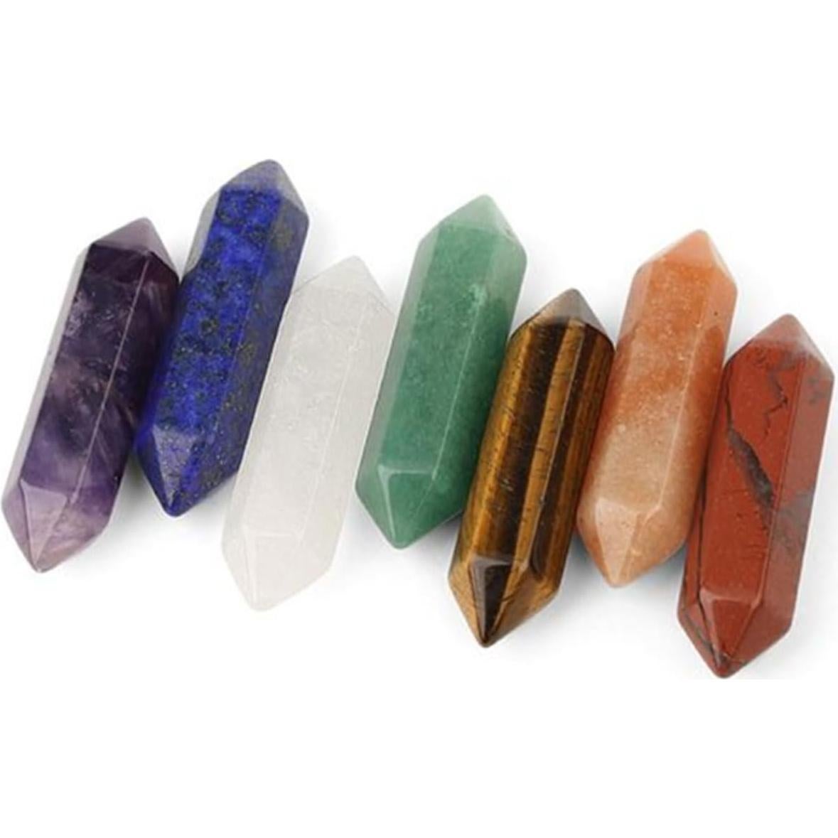 Conjunto de 7 Piedras de Reiki Hexagonales y Collar ETNshine