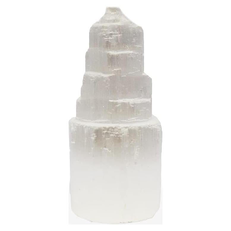 Torre de Selenita 10.16 cm - Cristal Sanador para Meditación