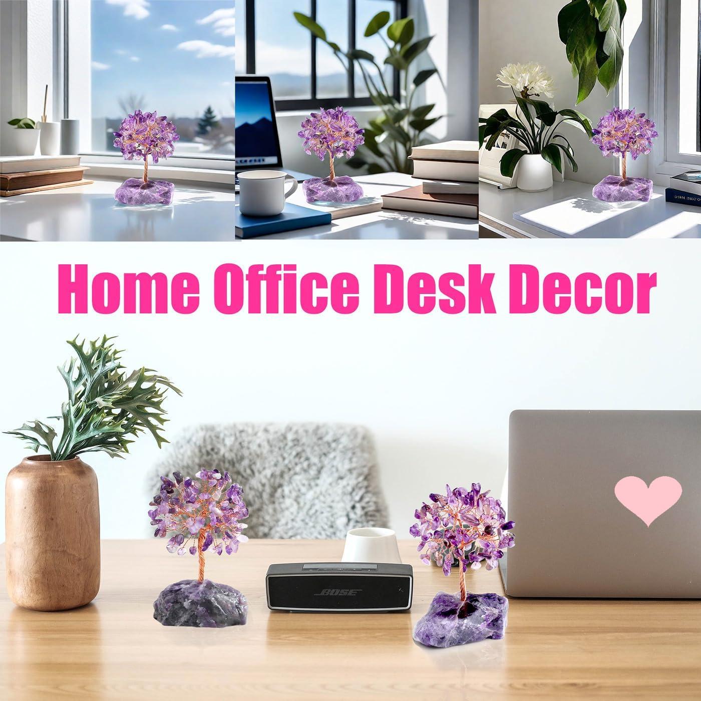 Árbol de Cristal de Amatista QINJIEJIE 12.7 cm Decoración