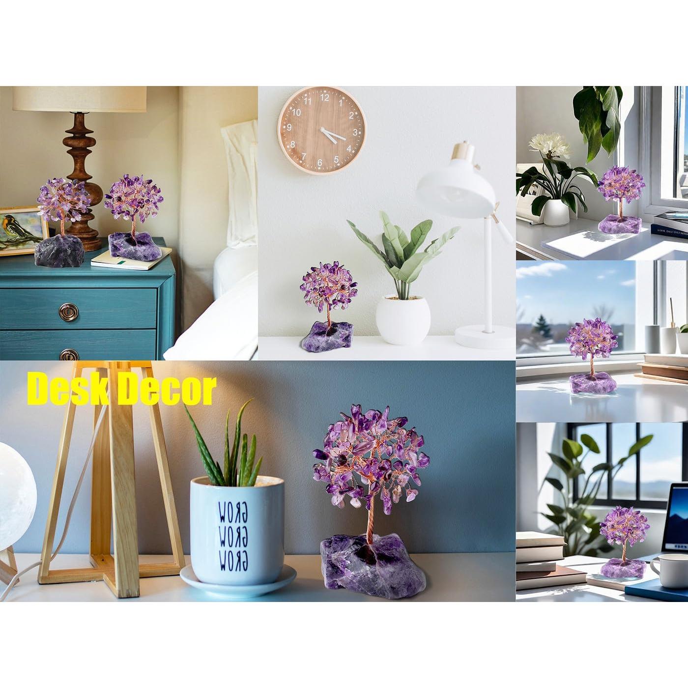 Árbol de Cristal de Amatista QINJIEJIE 12.7 cm Decoración