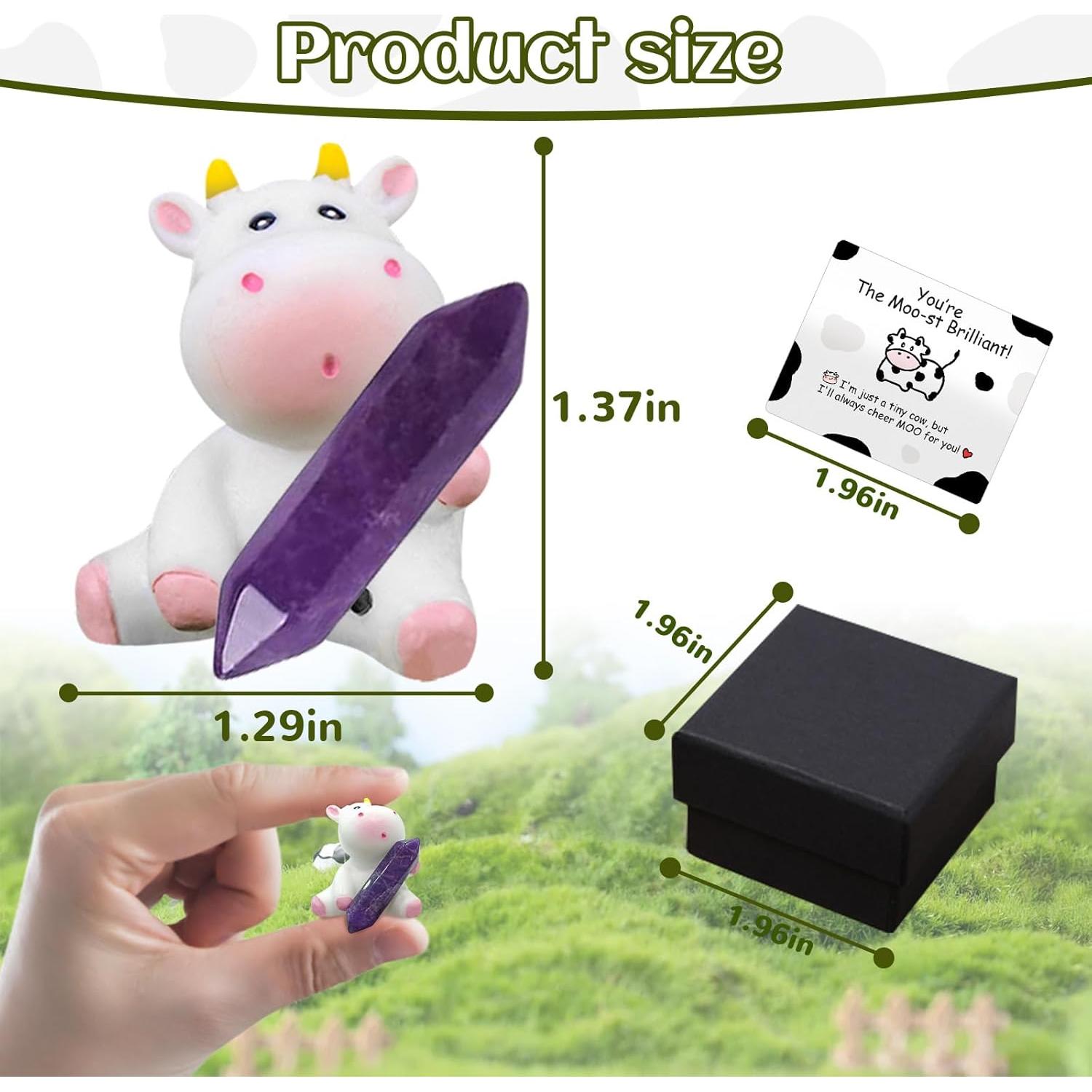 Adorno de Coche de Cristal de Amatista CusDusk - Vaca Sanadora