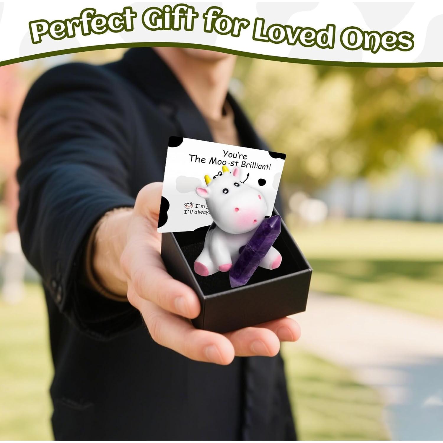 Adorno de Coche de Cristal de Amatista CusDusk - Vaca Sanadora