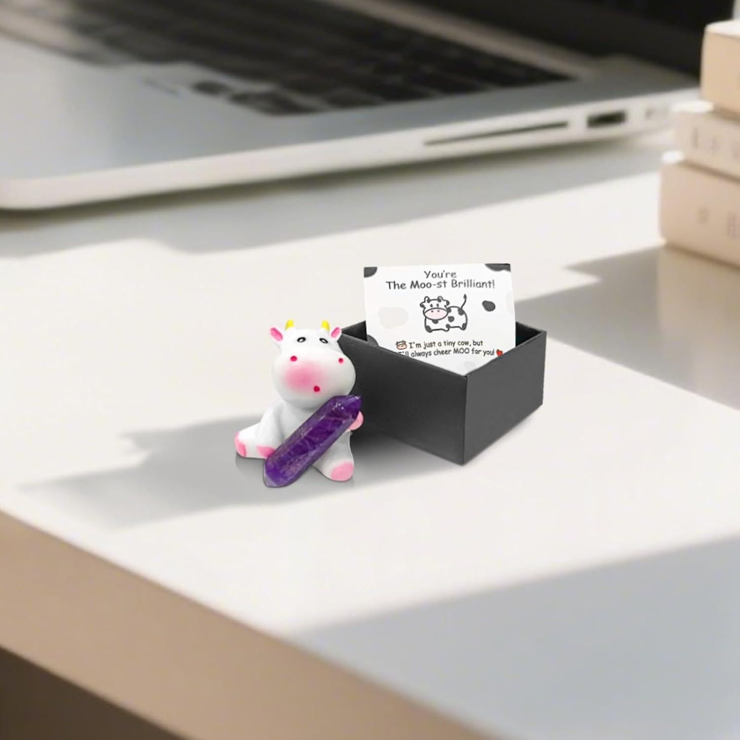 Adorno de Coche de Cristal de Amatista CusDusk - Vaca Sanadora