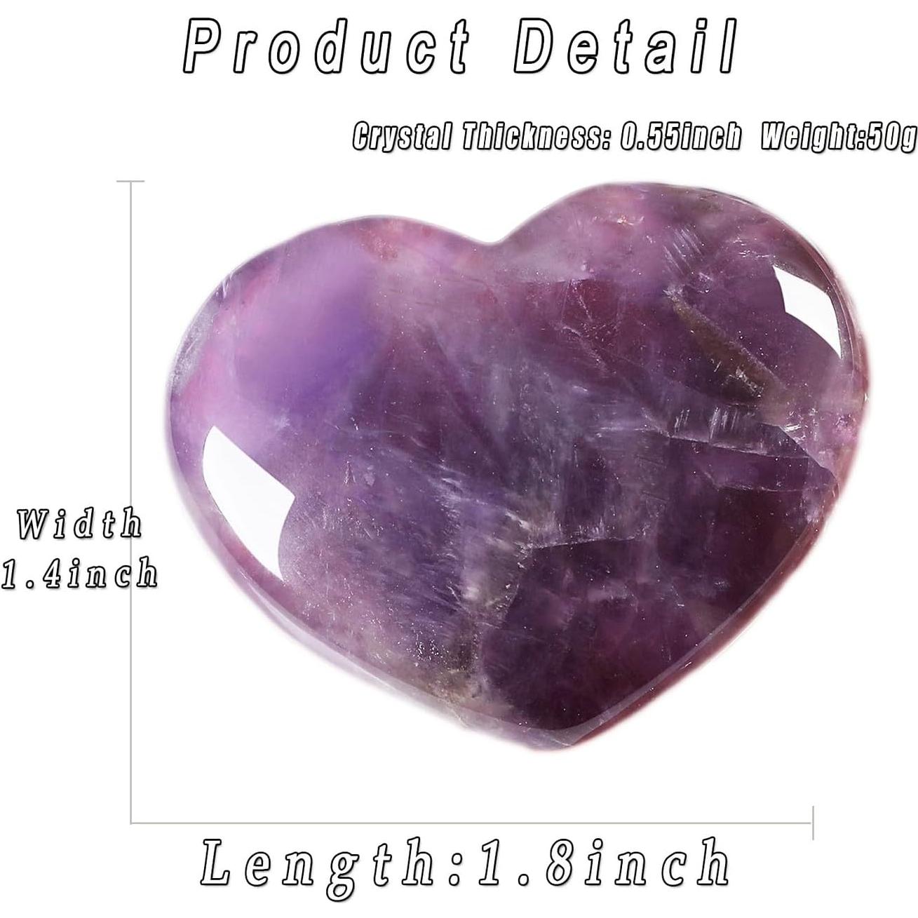 Cristal de Amatista en Forma de Corazón MAIBAOTA 45 mm