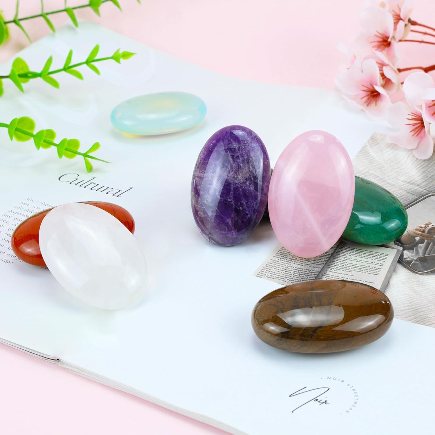 Piedra de Palma de Amatista QINJIEJIE 6-7cm Sanación Energética