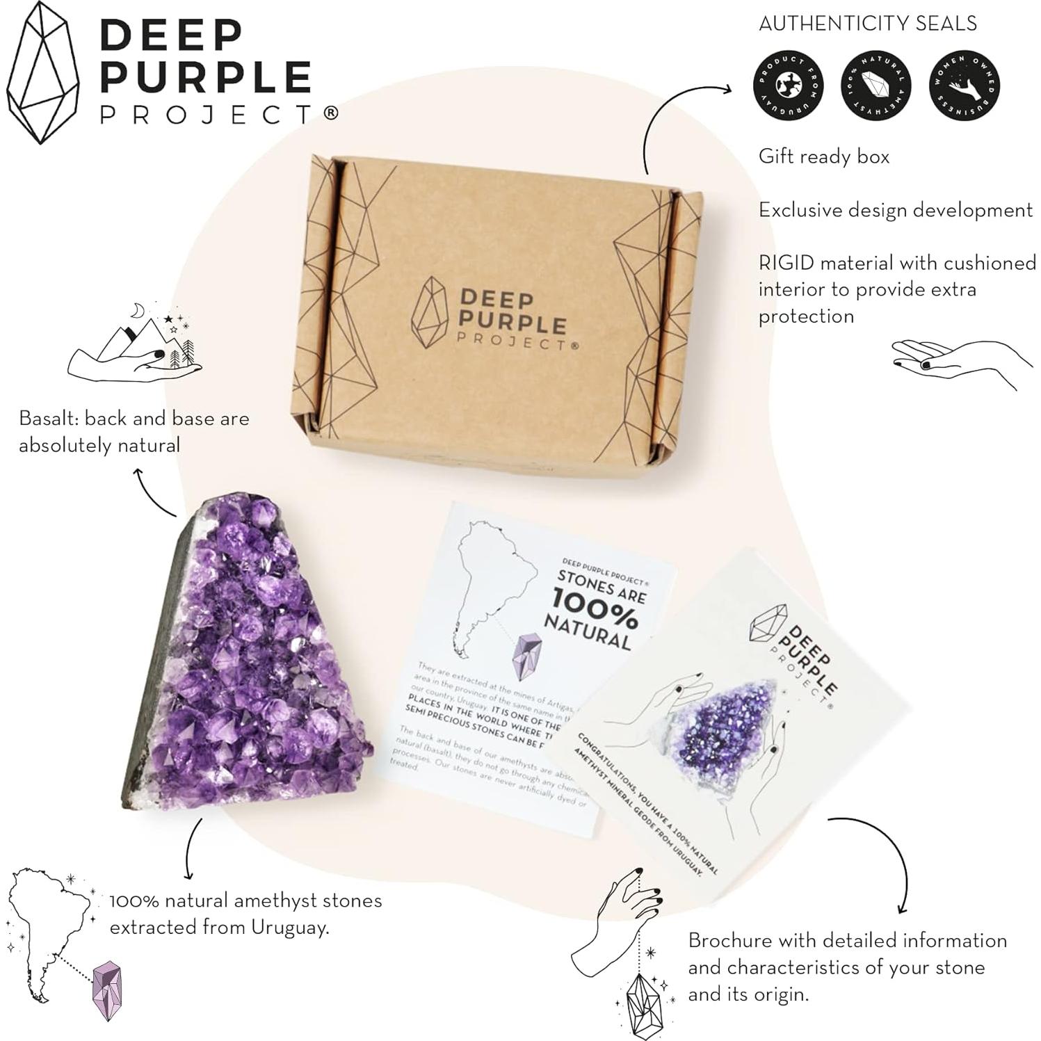 Geoda de Cristal de Amatista Deep Purple 226g Tamaño Mediano