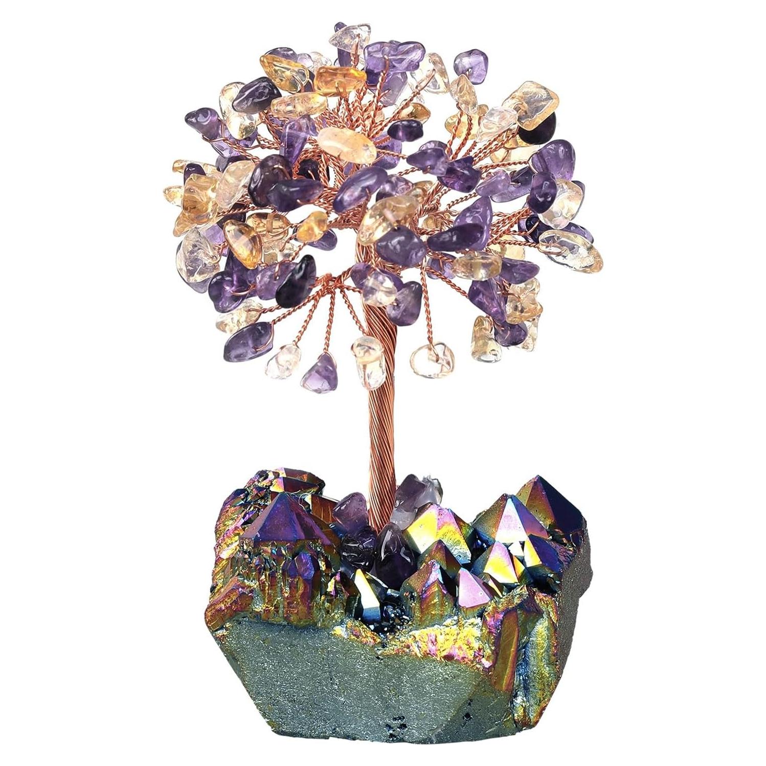Árbol de Cristal de Amatista y Citrino dssmboom 11.4 cm