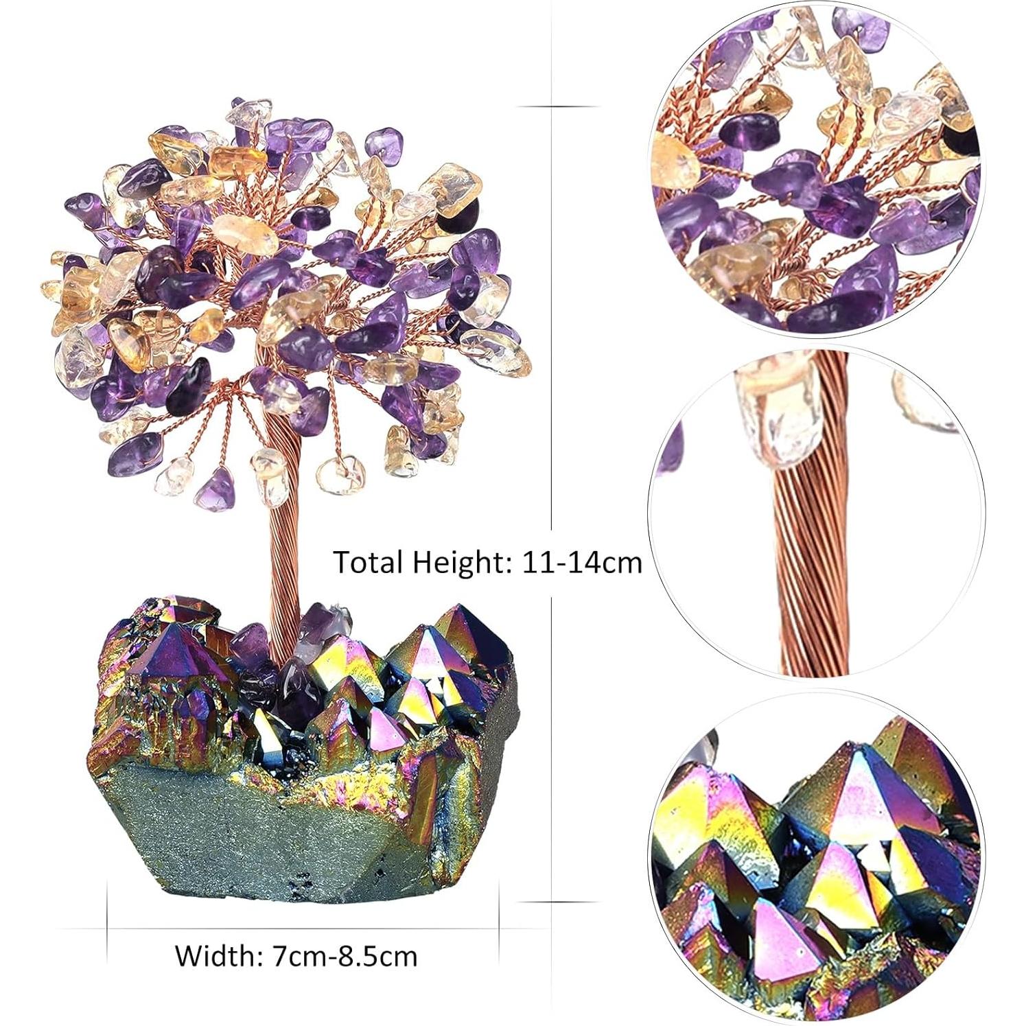 Árbol de Cristal de Amatista y Citrino dssmboom 11.4 cm