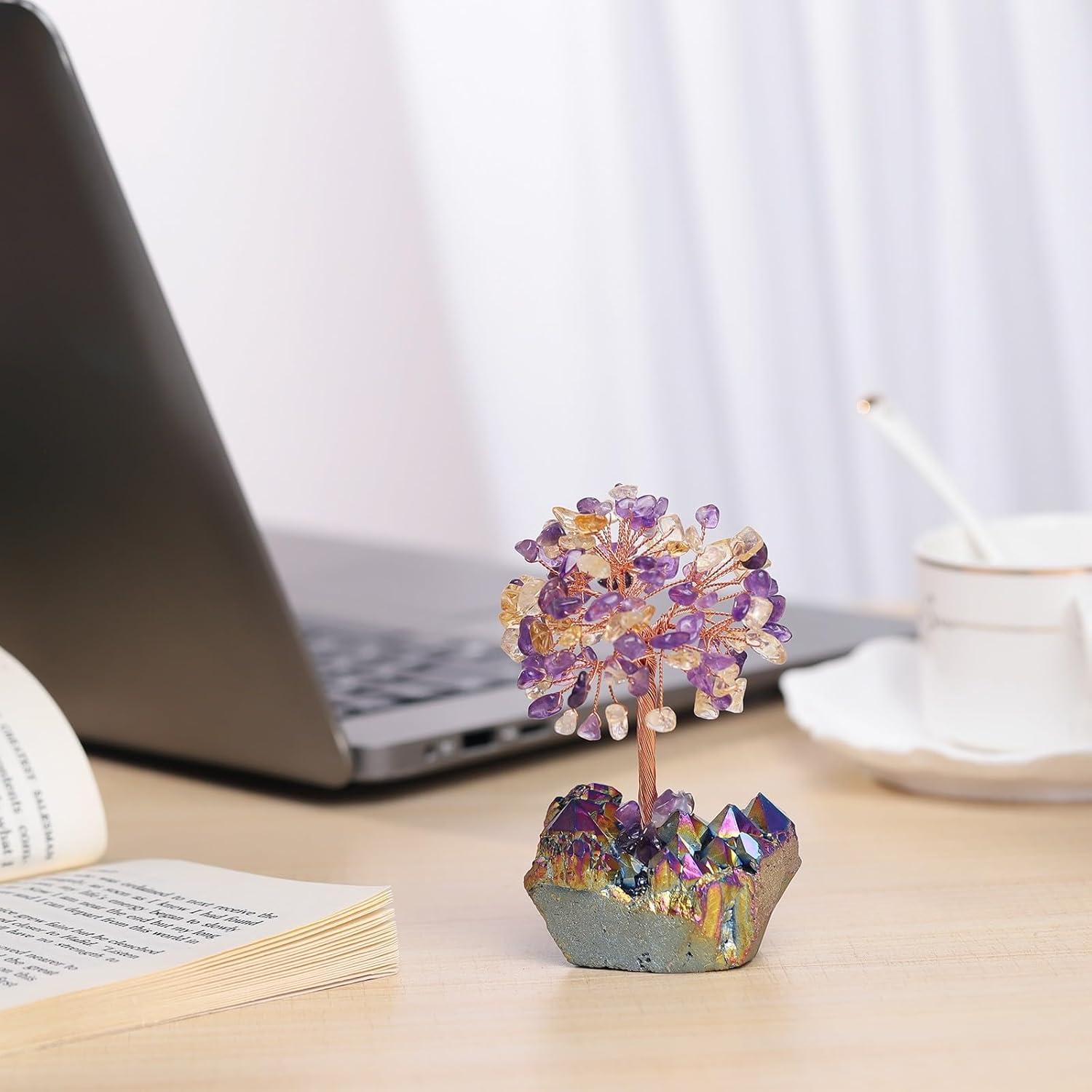 Árbol de Cristal de Amatista y Citrino dssmboom 11.4 cm