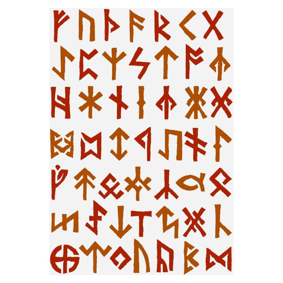 Plantilla de Pintura Reutilizable FINGERINSPIRE Runas Vikingas A4