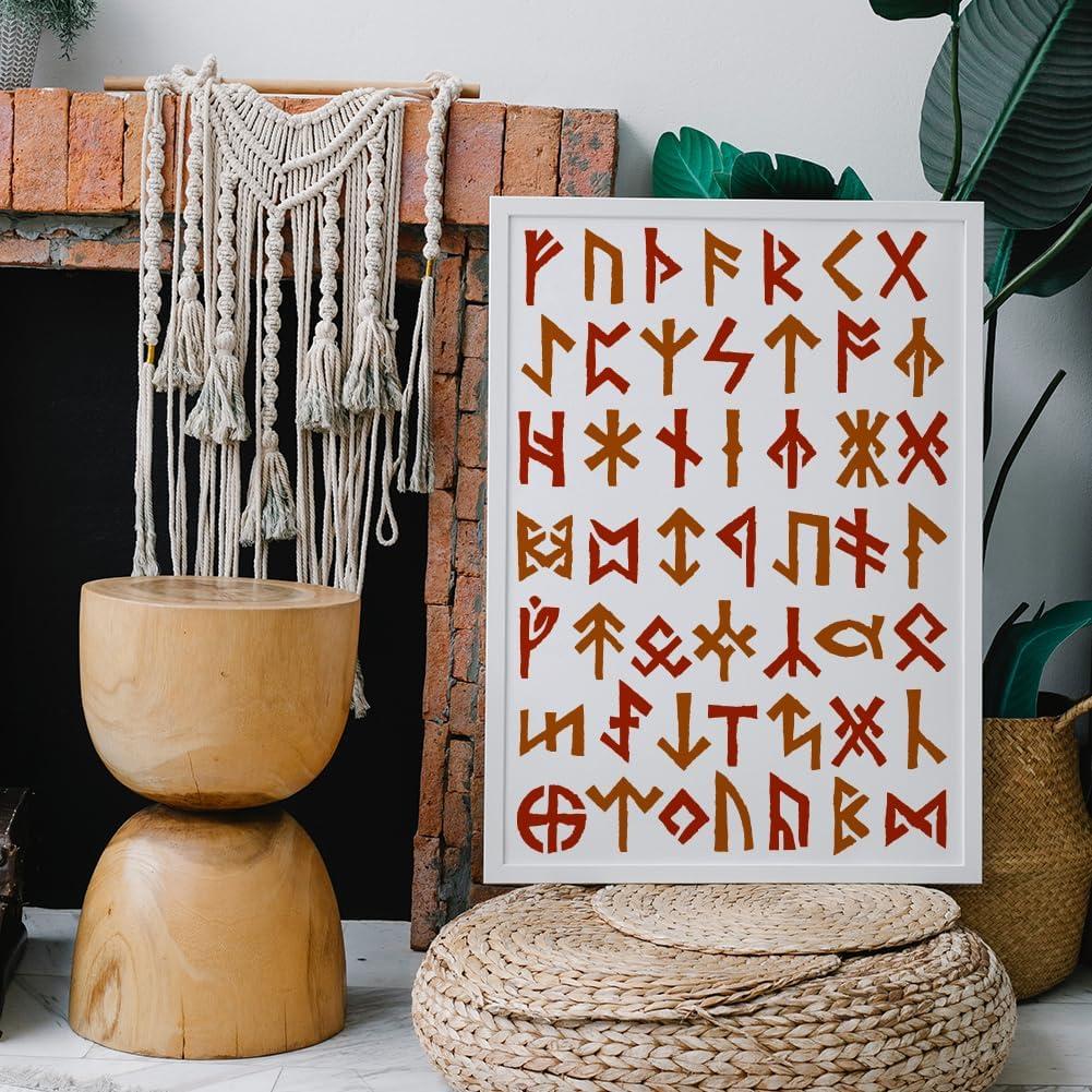 Plantilla de Pintura Reutilizable FINGERINSPIRE Runas Vikingas A4