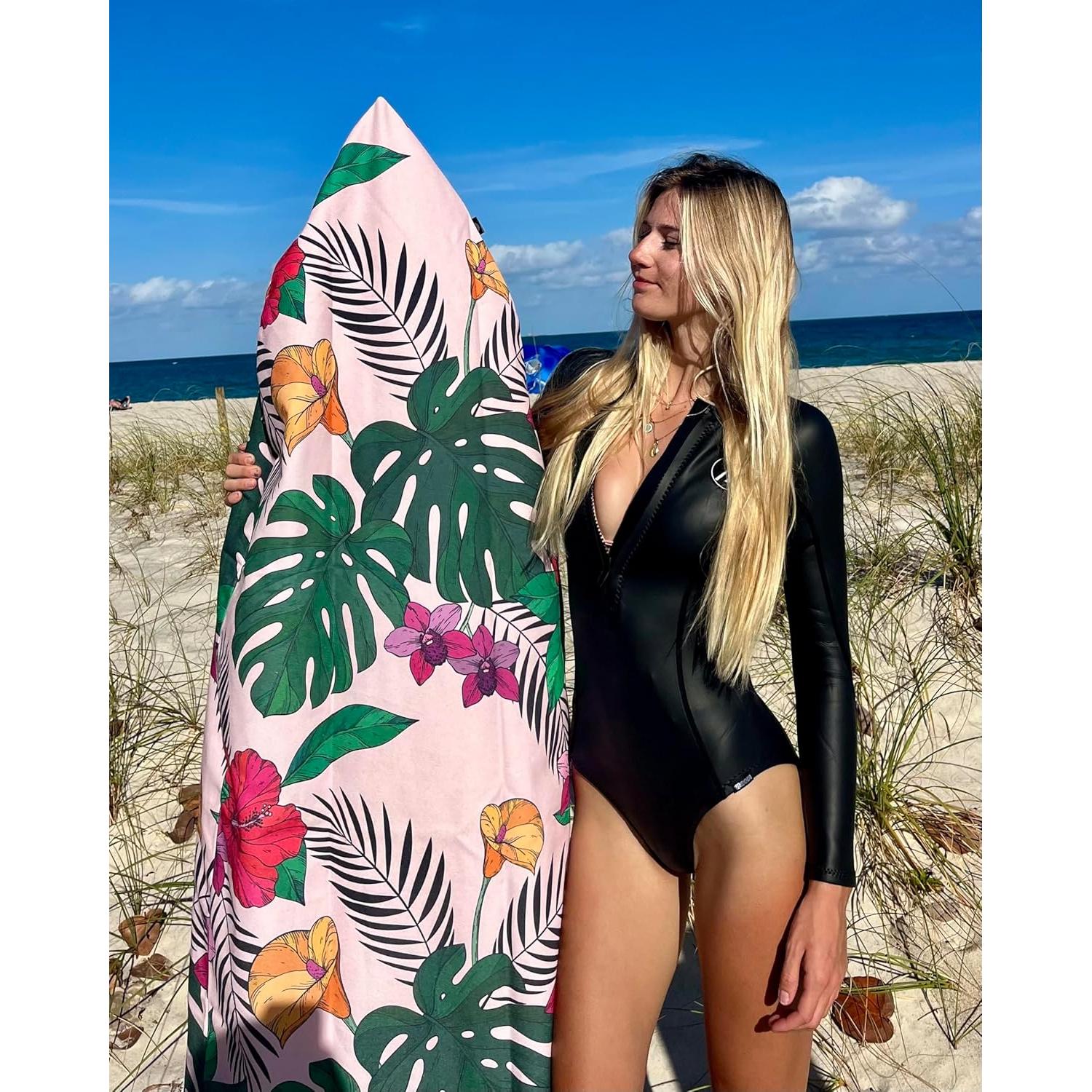 Calcetín de Tabla de Surf Outer Mountain 2,29 m Floral Azul