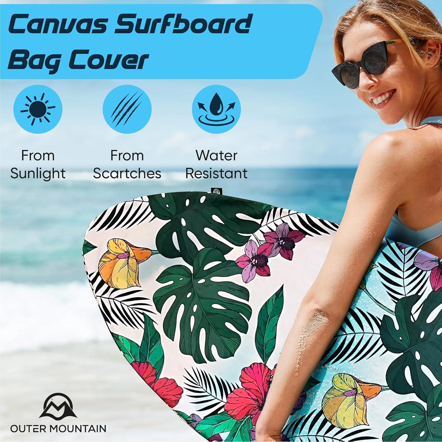 Calcetín de Tabla de Surf Outer Mountain 2,29 m Floral Azul