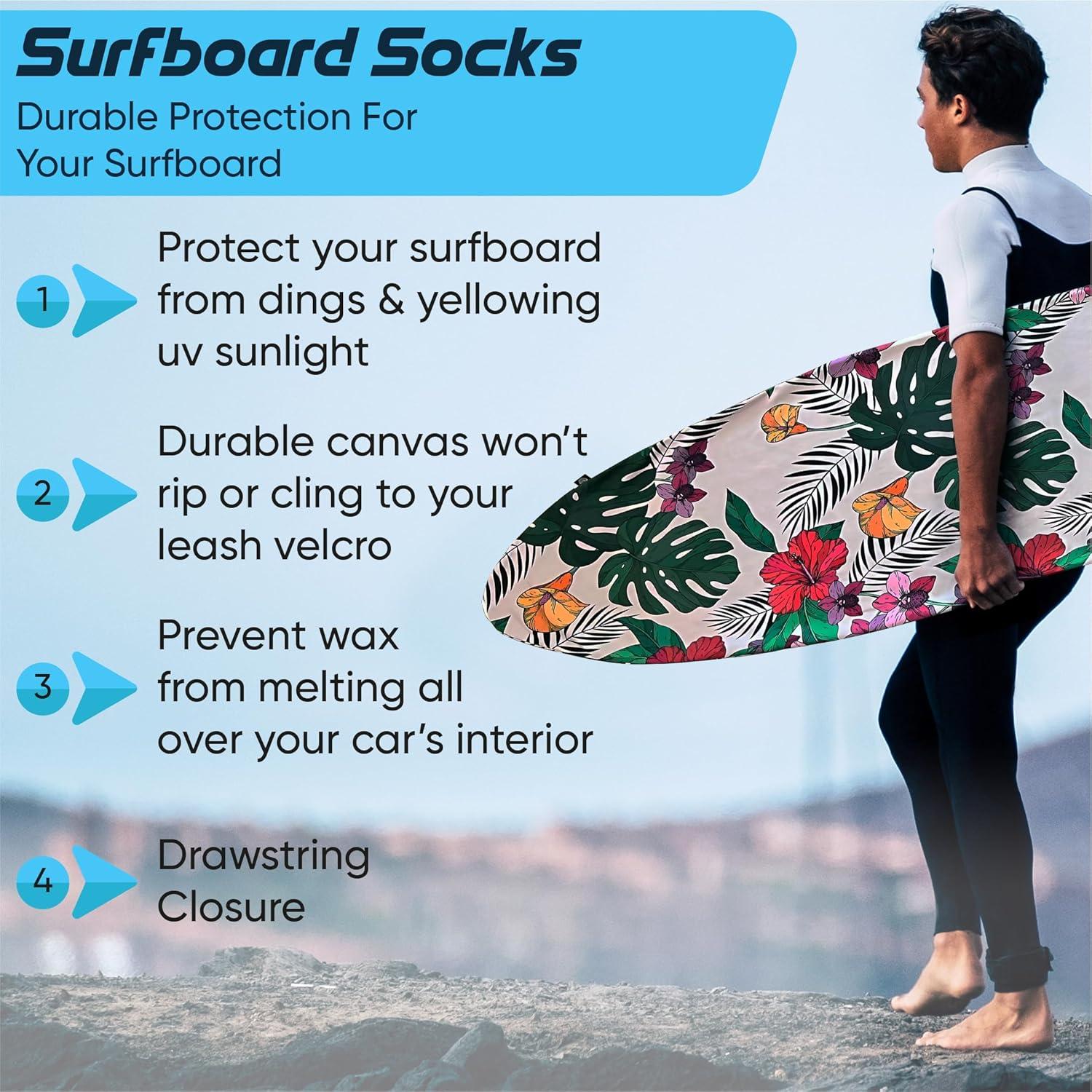 Calcetín de Tabla de Surf Outer Mountain 2,29 m Floral Azul