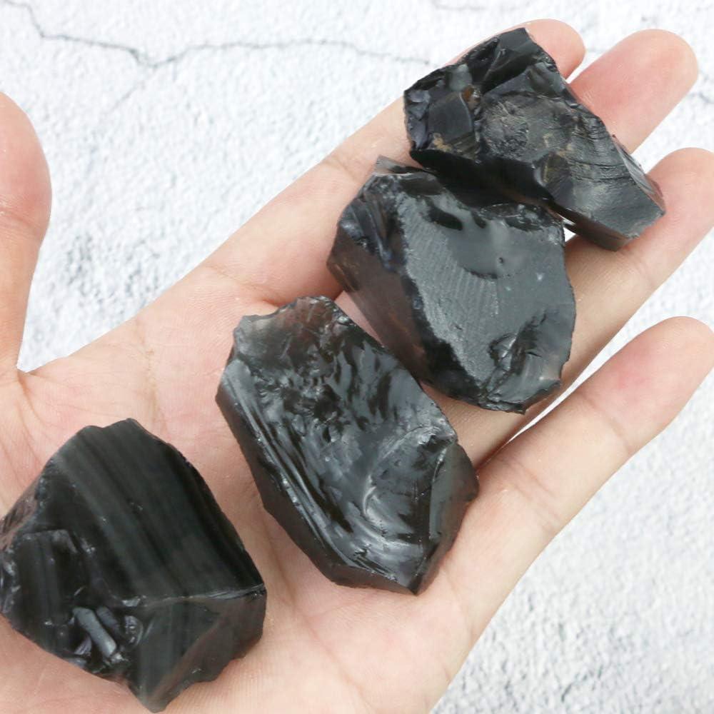 Piedras de Obsidiana Negra Natural 950g para Joyería y Sanación